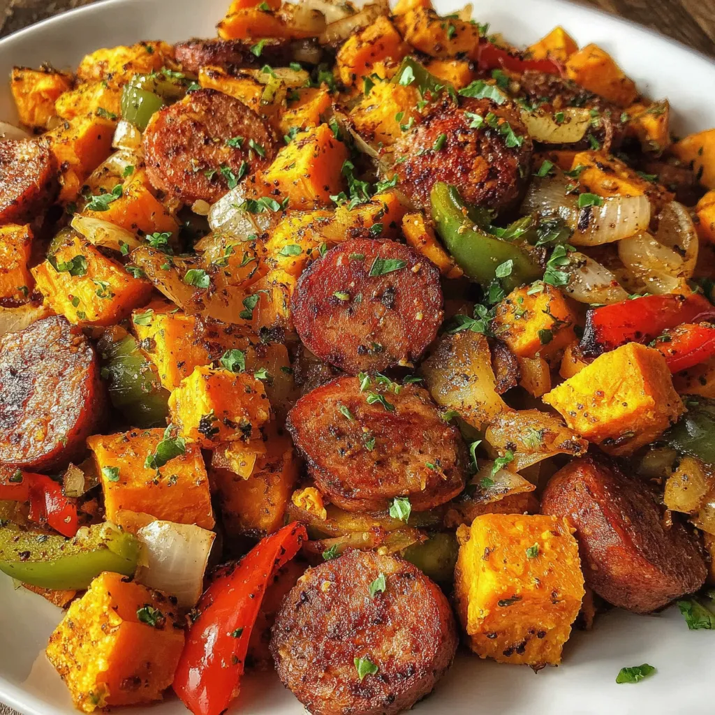 Sweet Potato Cajun Sausage Hash