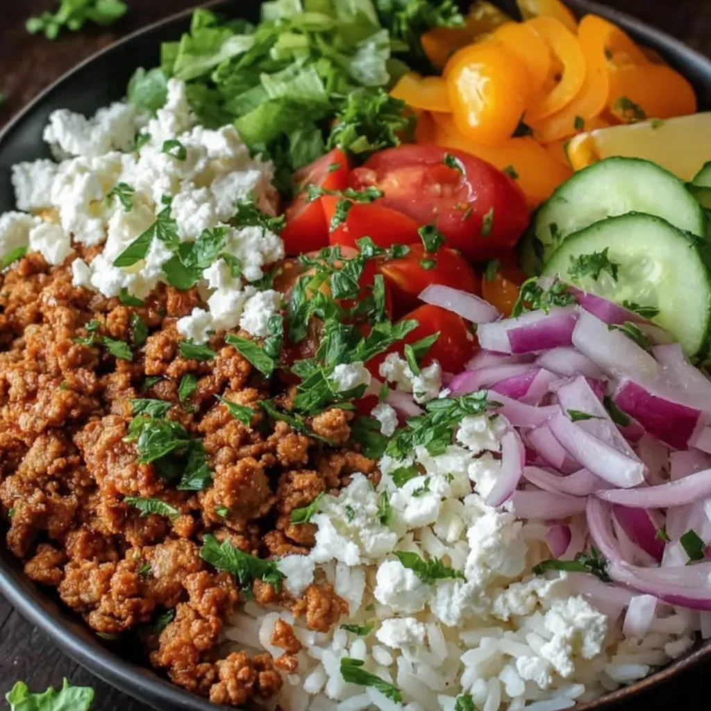 Greek Turkey Rice Bowl