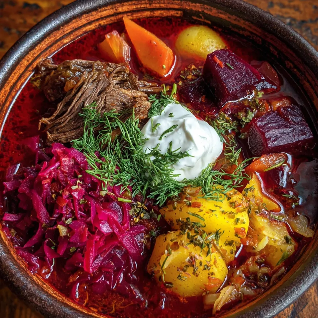 Authentic Ukrainian Borscht Soup