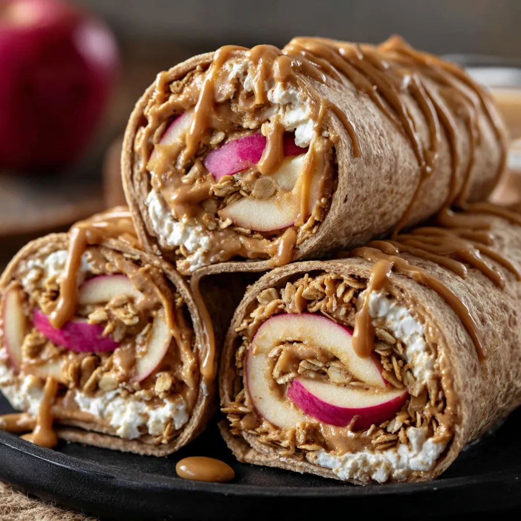 Hands spreading peanut butter and cottage cheese on tortillas for pinwheels