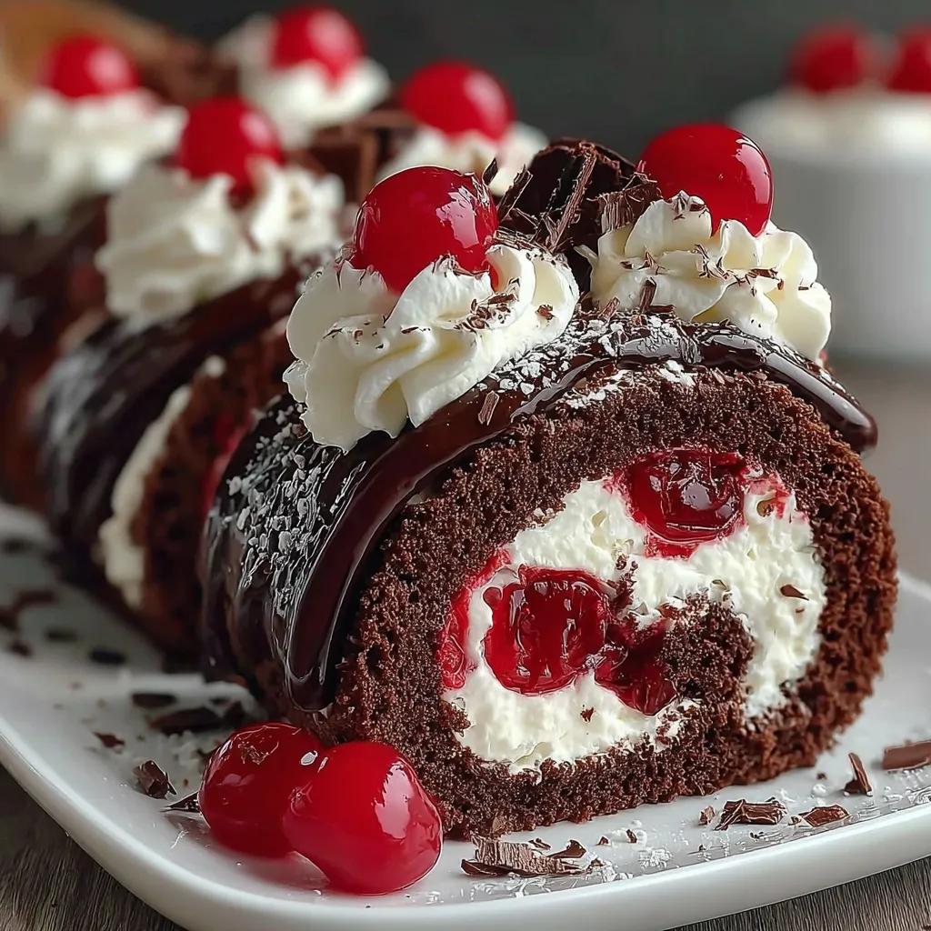 Elegant Black Forest Cake Roll