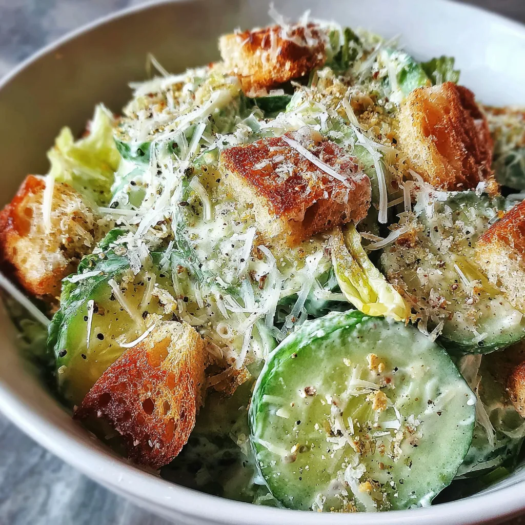 Creamy Cucumber Caesar Salad