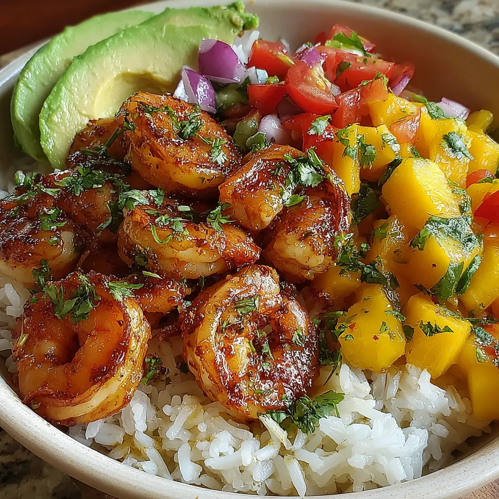 Shrimp and Mango Rice Bowls