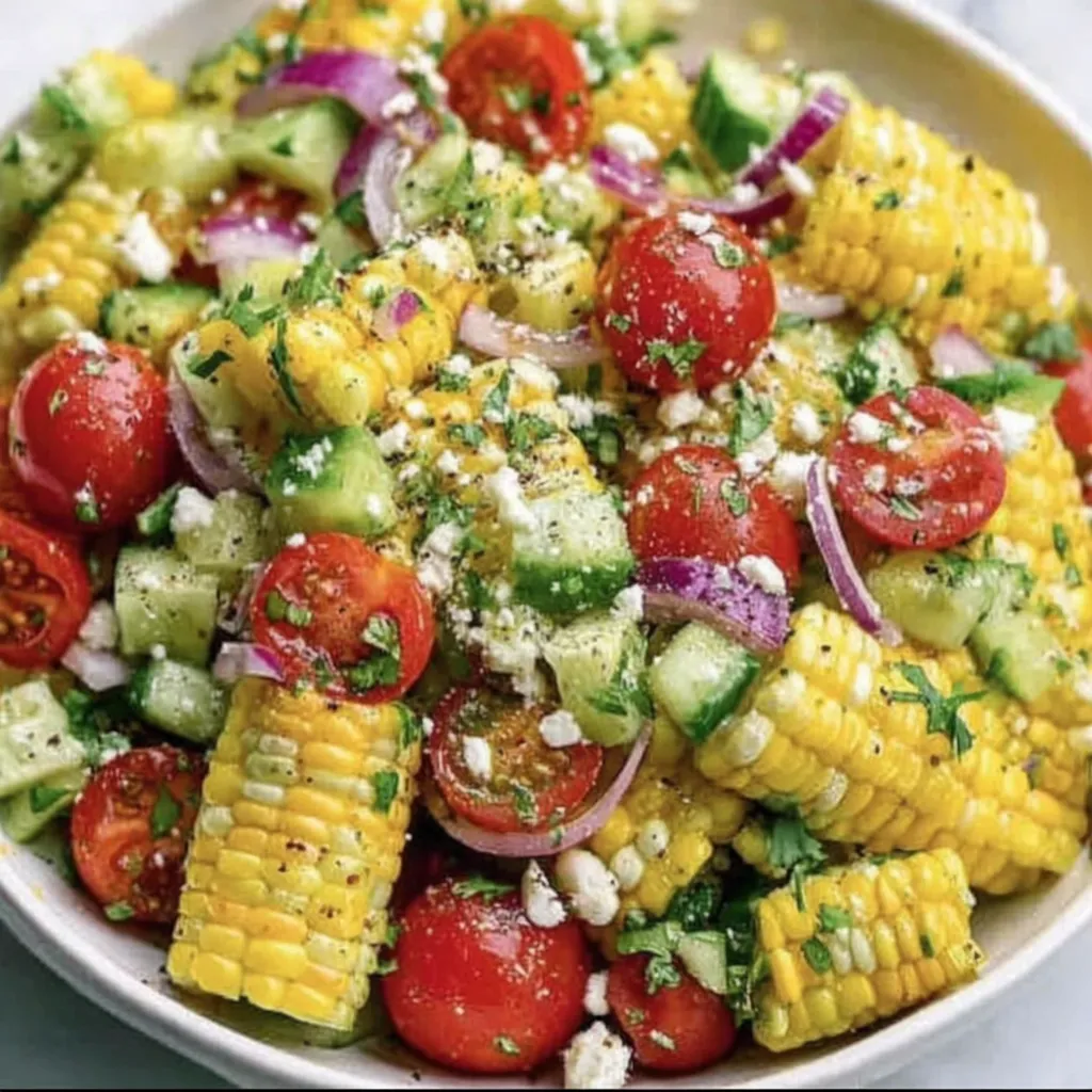 Ingredients laid out for corn salad and lime dressing