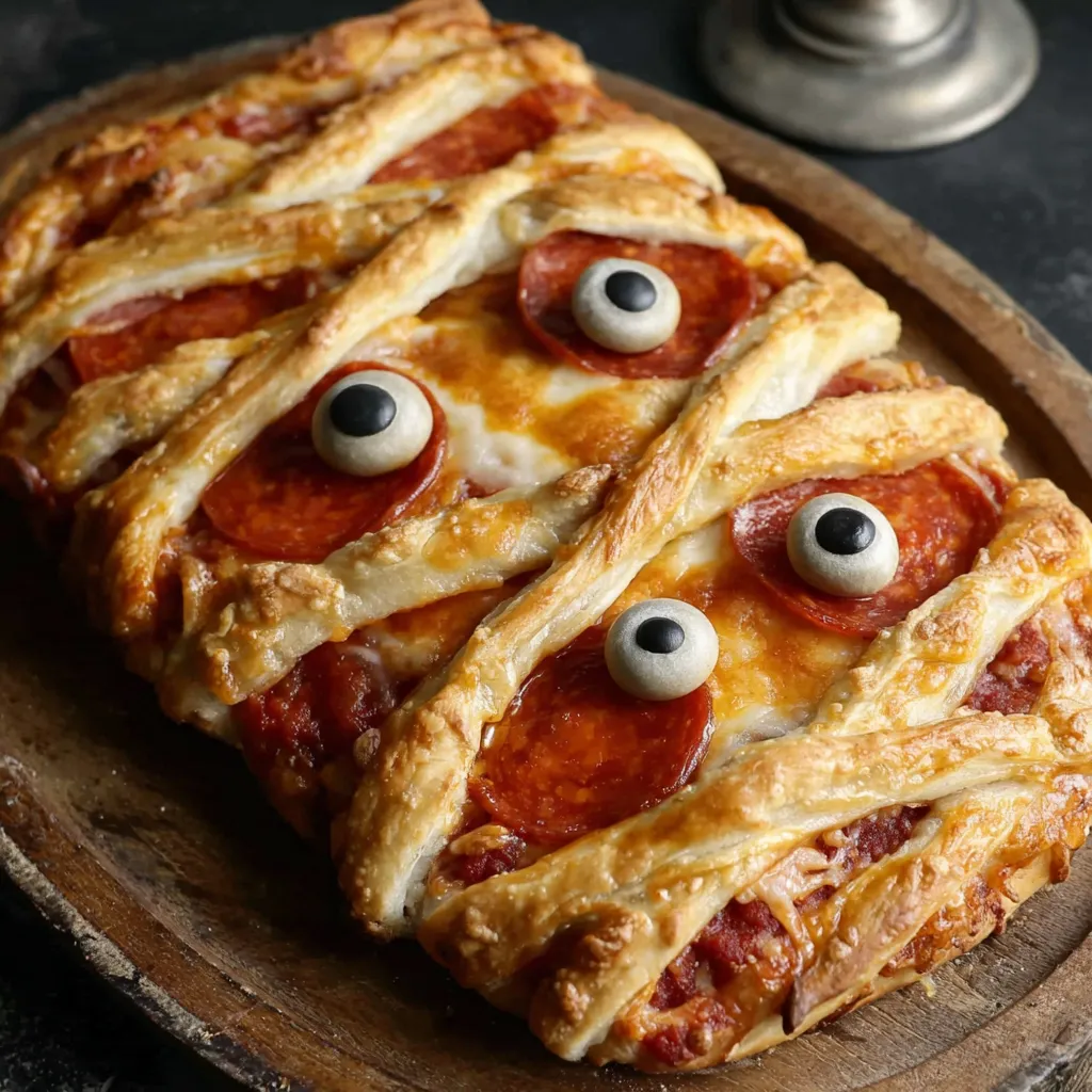 Spooky Mummy Pizza Braid