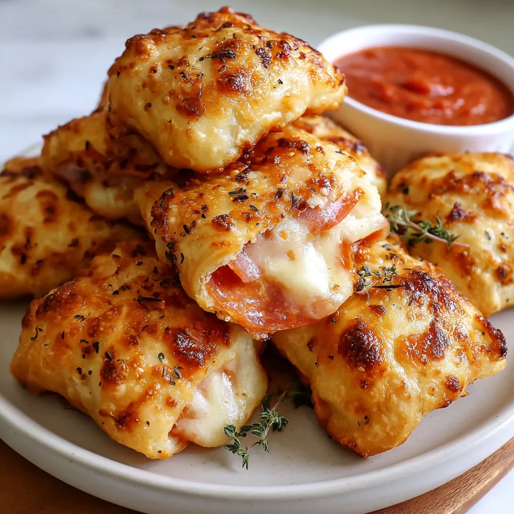 Filling and sealing pizza roll dough squares on a board