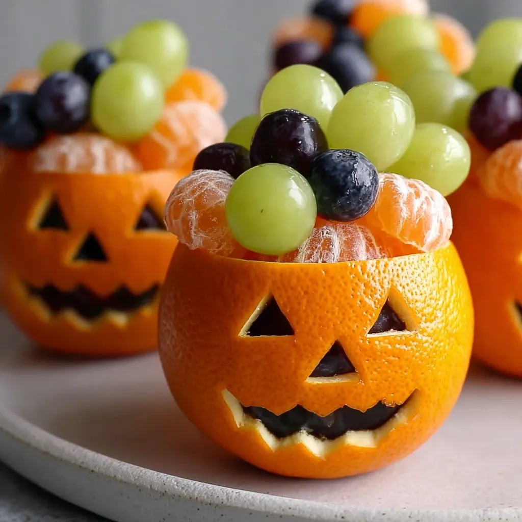Hands carving a jack-o-lantern face on an orange