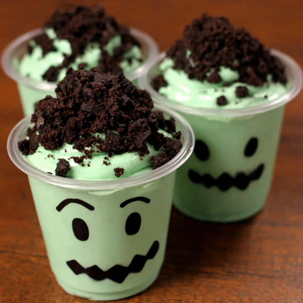 Frankenstein Pudding Cups