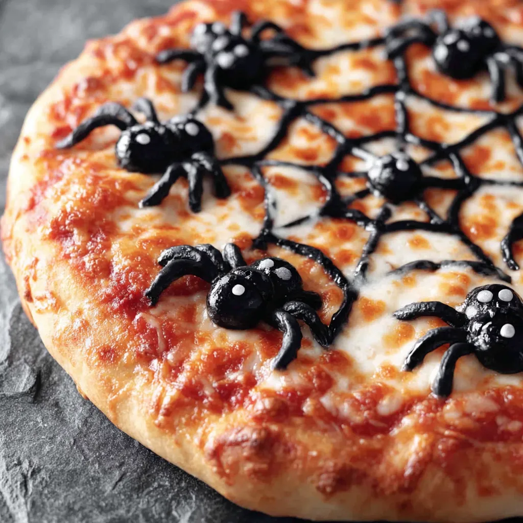 Close-up of string cheese spider web pattern with olive spiders