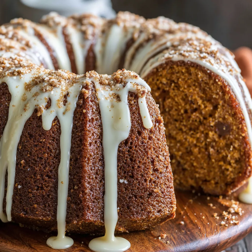 Gingerbread Bundt with Vanilla Glaze