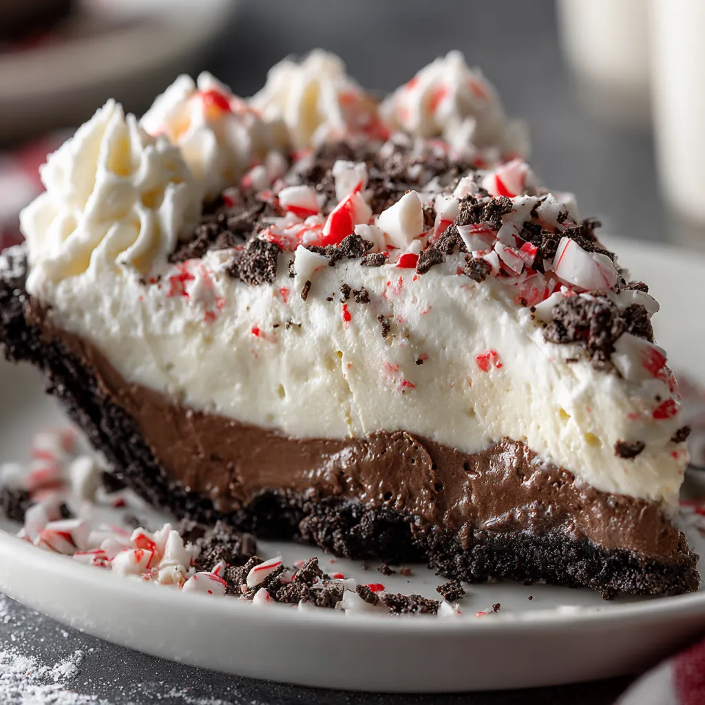 Chocolate Peppermint Cream Pie