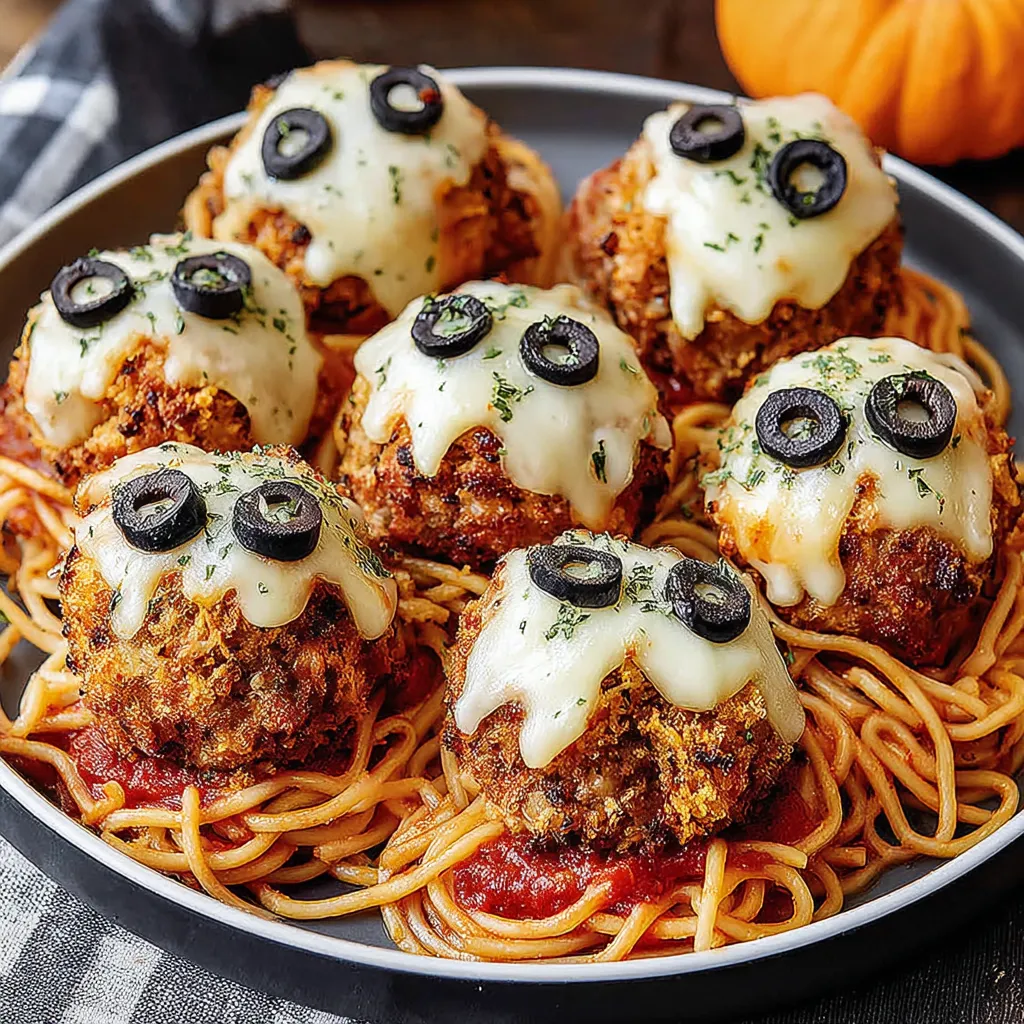 Spooky Spaghetti Monster Meatballs