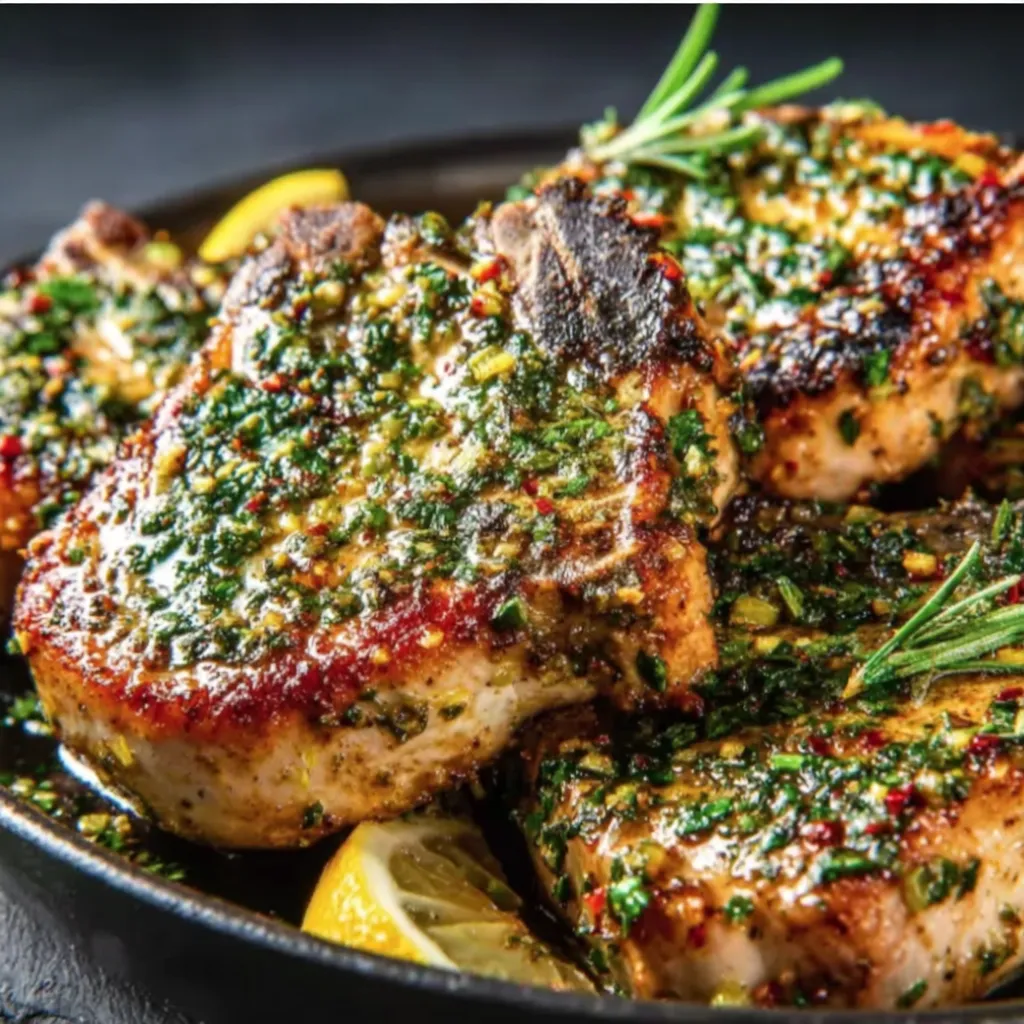 Sicilian Herb-Crusted Pork Chops