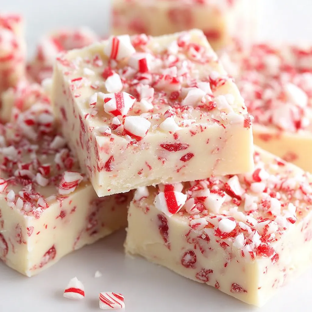 Creamy Peppermint Candy Cane Fudge