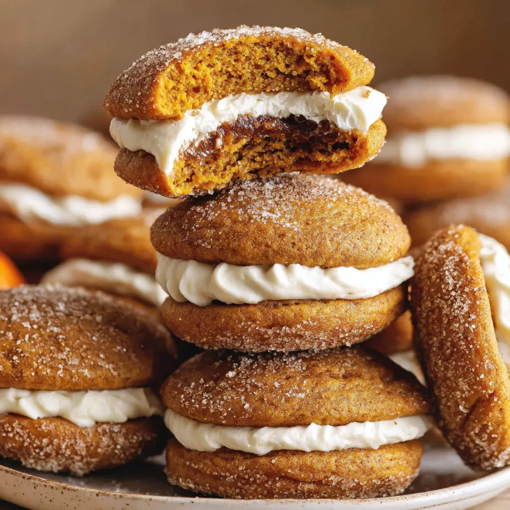 Pumpkin Whoopie Pies with Brown Sugar Cream Cheese Frosting