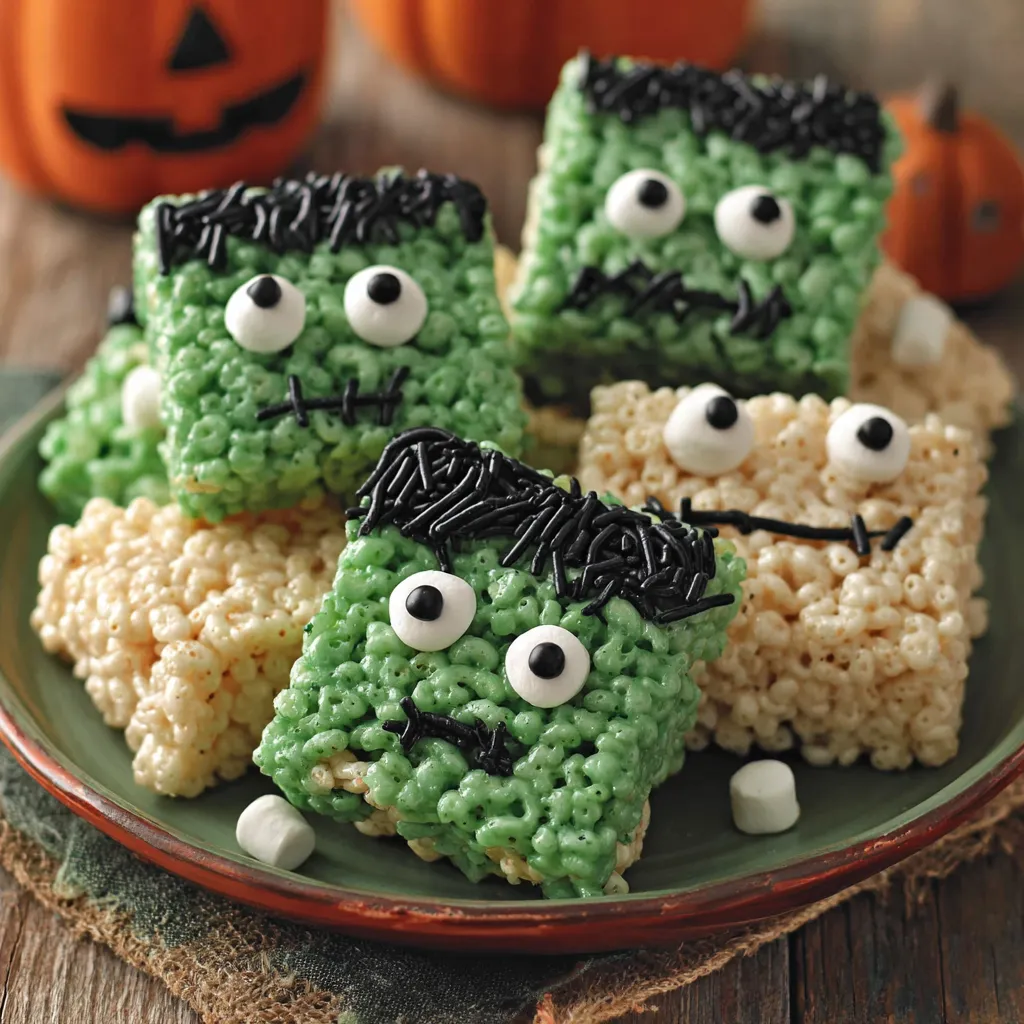 Frankenstein Halloween Rice Krispie Treats