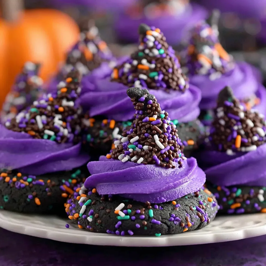 Close up of a cookie topped with a chocolate kiss