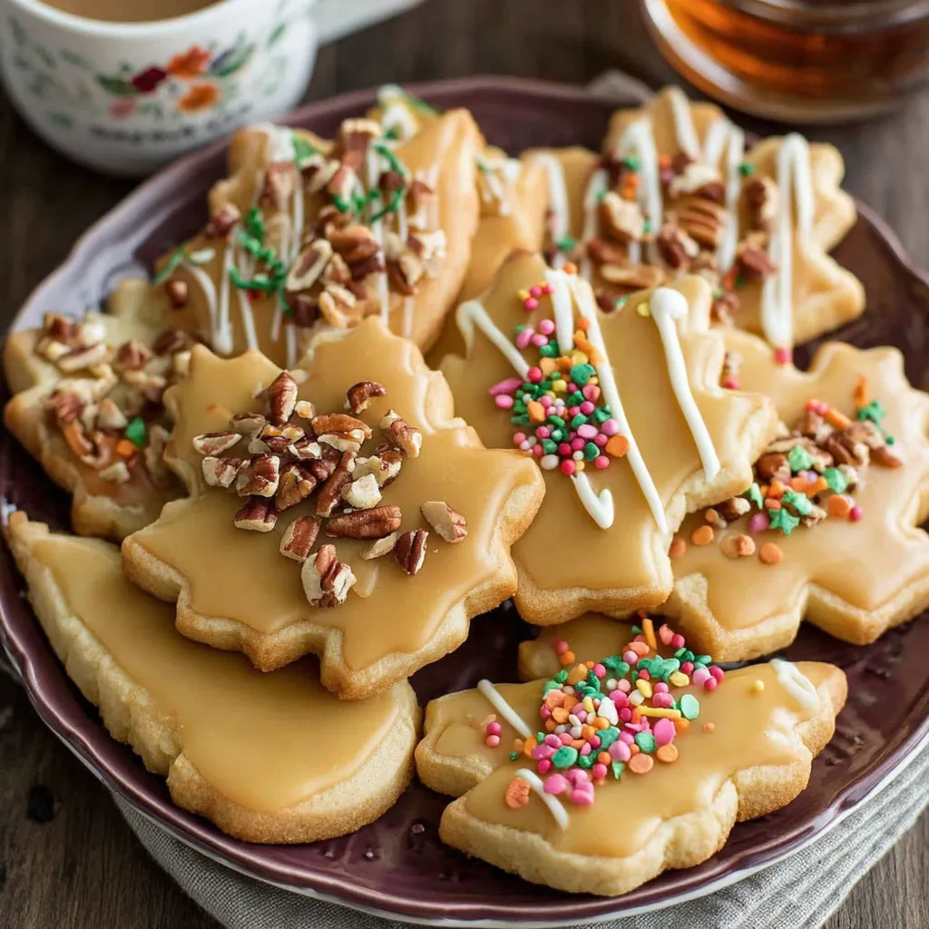 Maple shortbread cookies on cooling rack