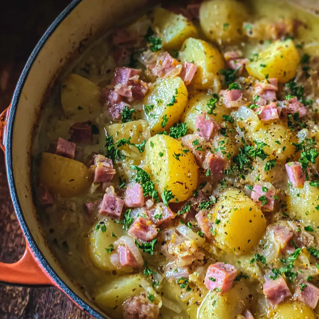 Stewed Potatoes with Ham