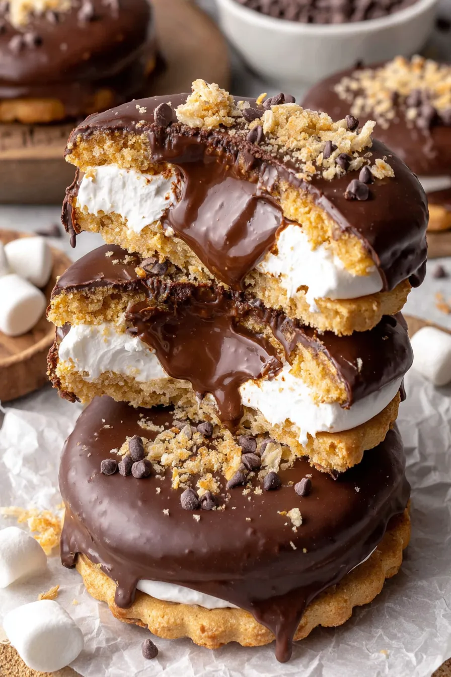 Platter of finished s'more cracker cookies