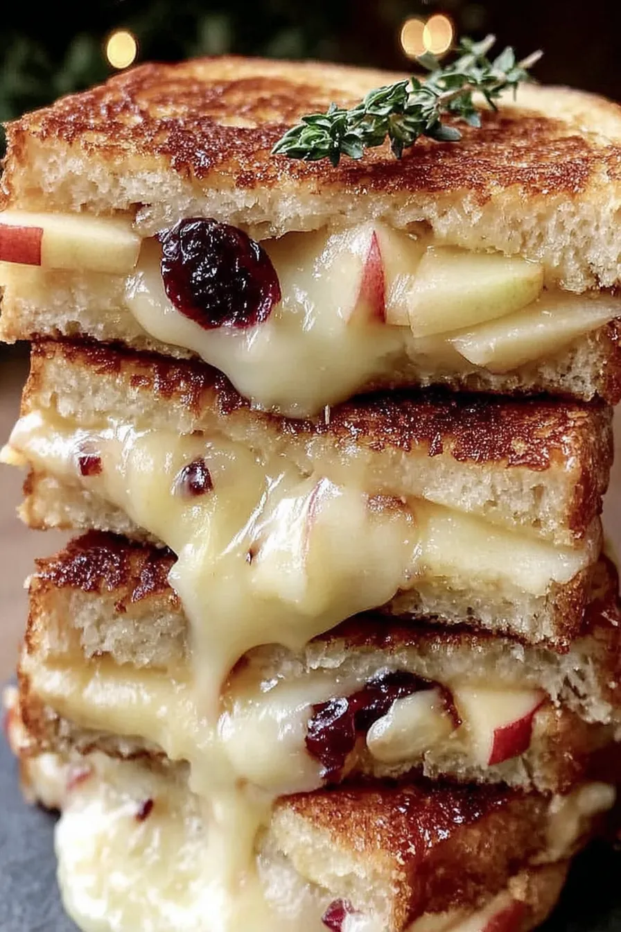 Two sourdough slices with shredded cheddar and apple slices