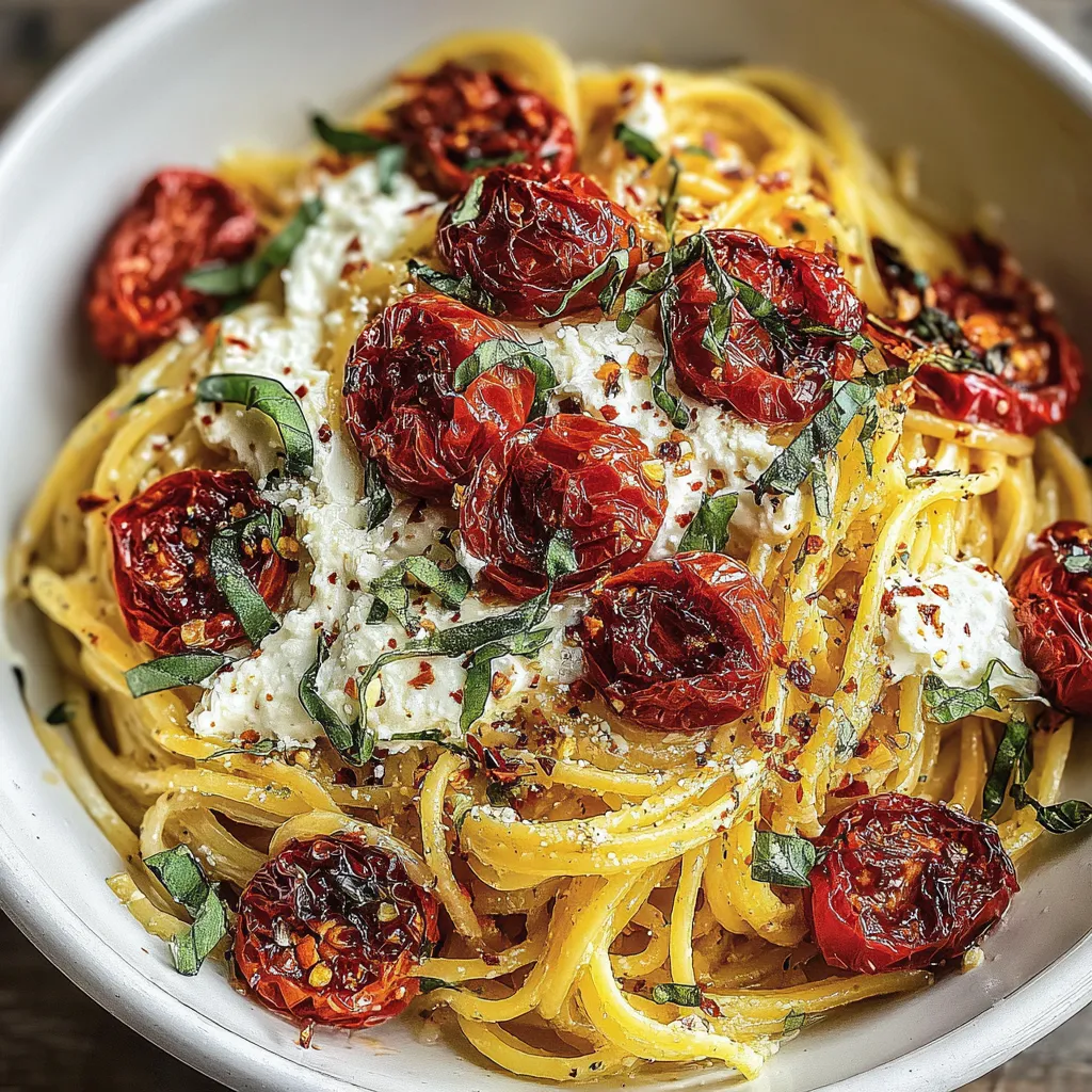 Roasted Tomato and Garlic Ricotta Pasta