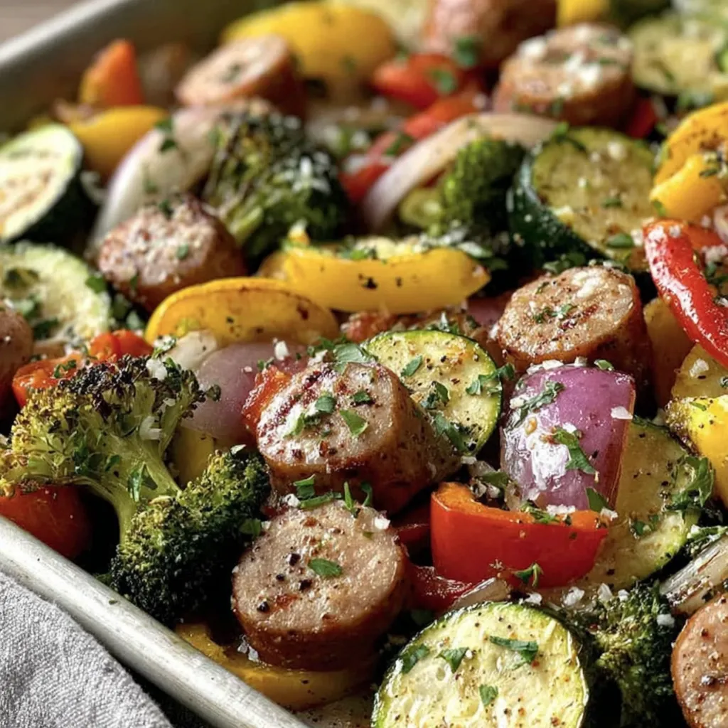 Easy Chicken Sausage and Veggies Sheet Pan