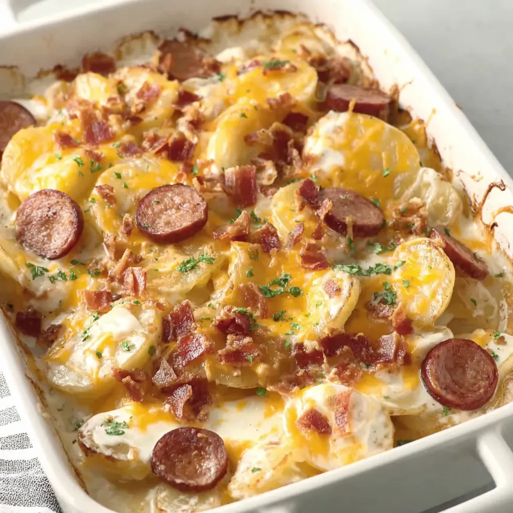 Easy Pierogi Casserole with Sausage