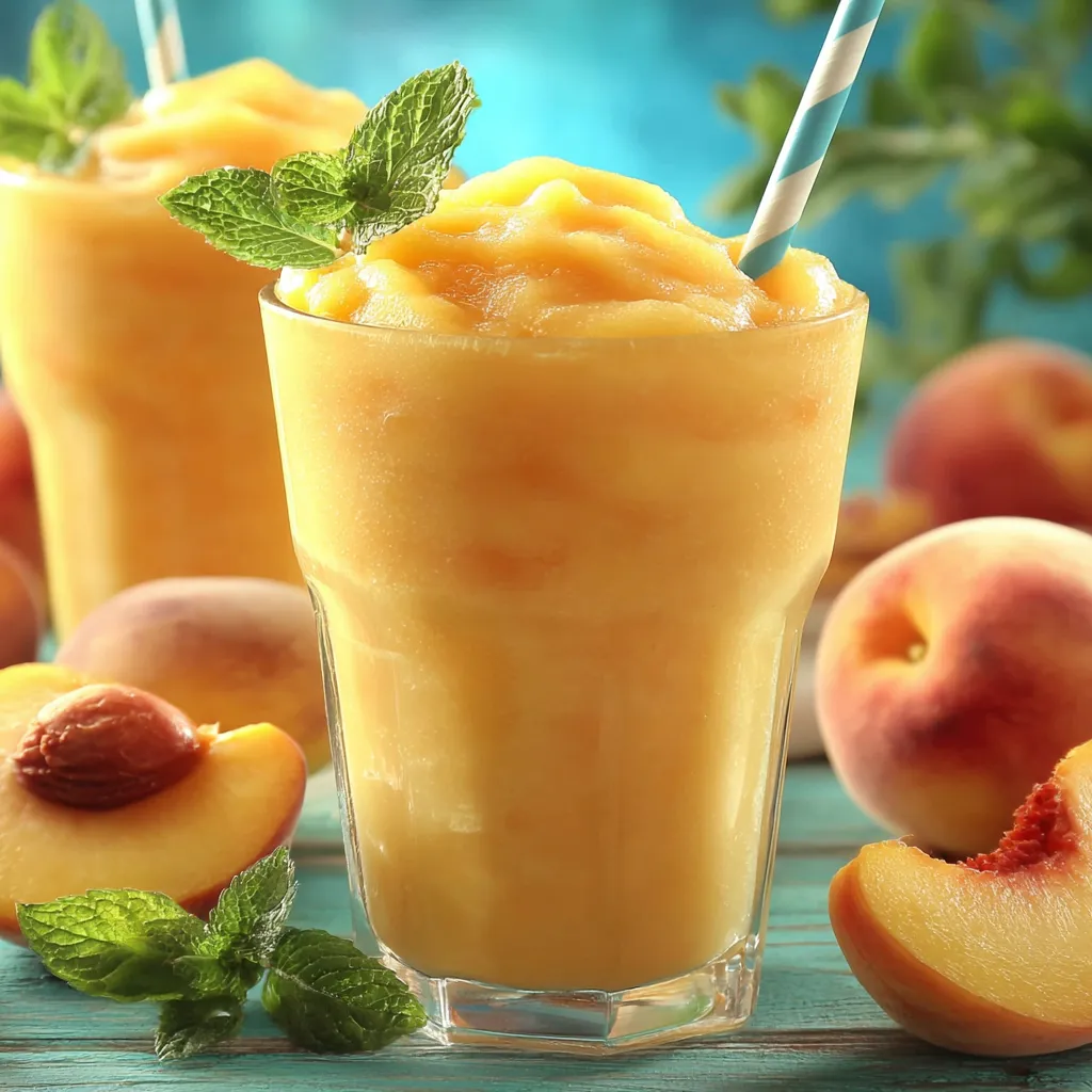Refreshing Homemade Peach Slurpee