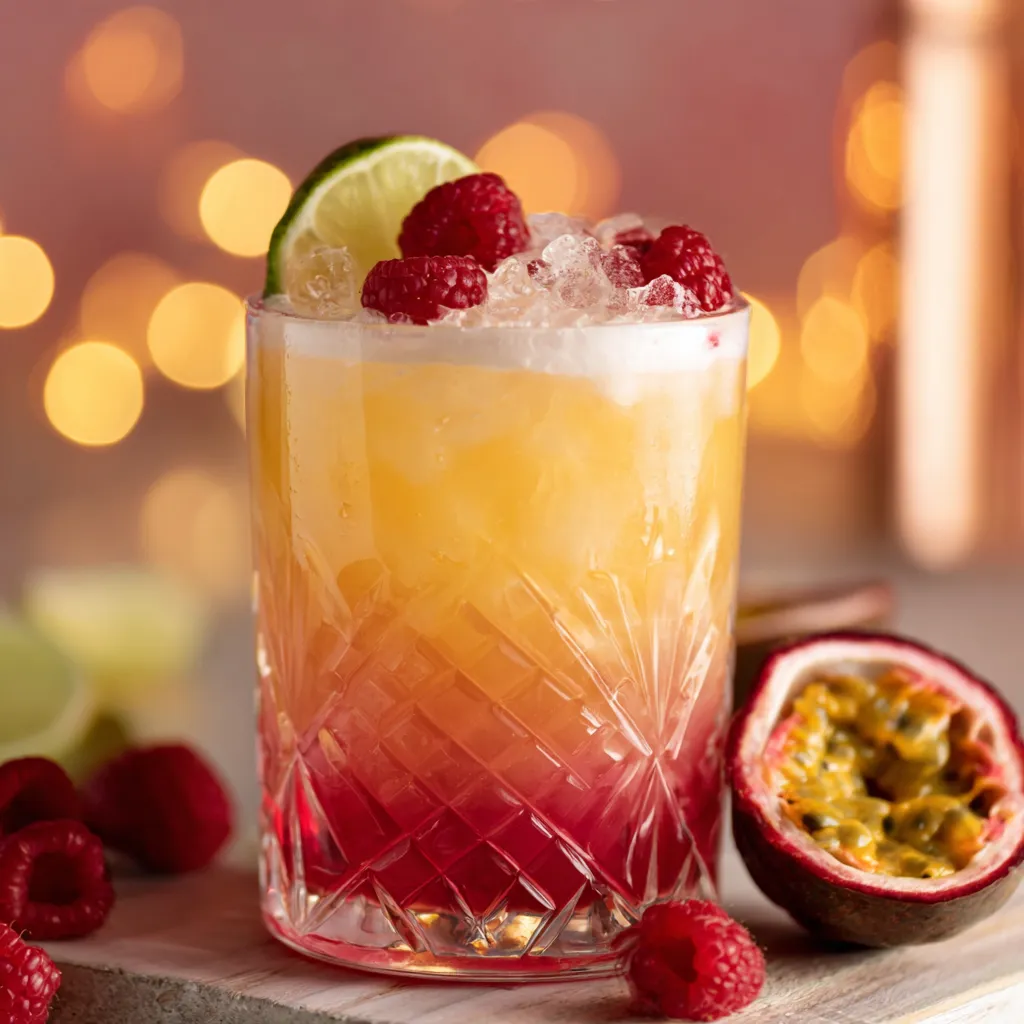 Raspberry Passionfruit Tequila Sour
