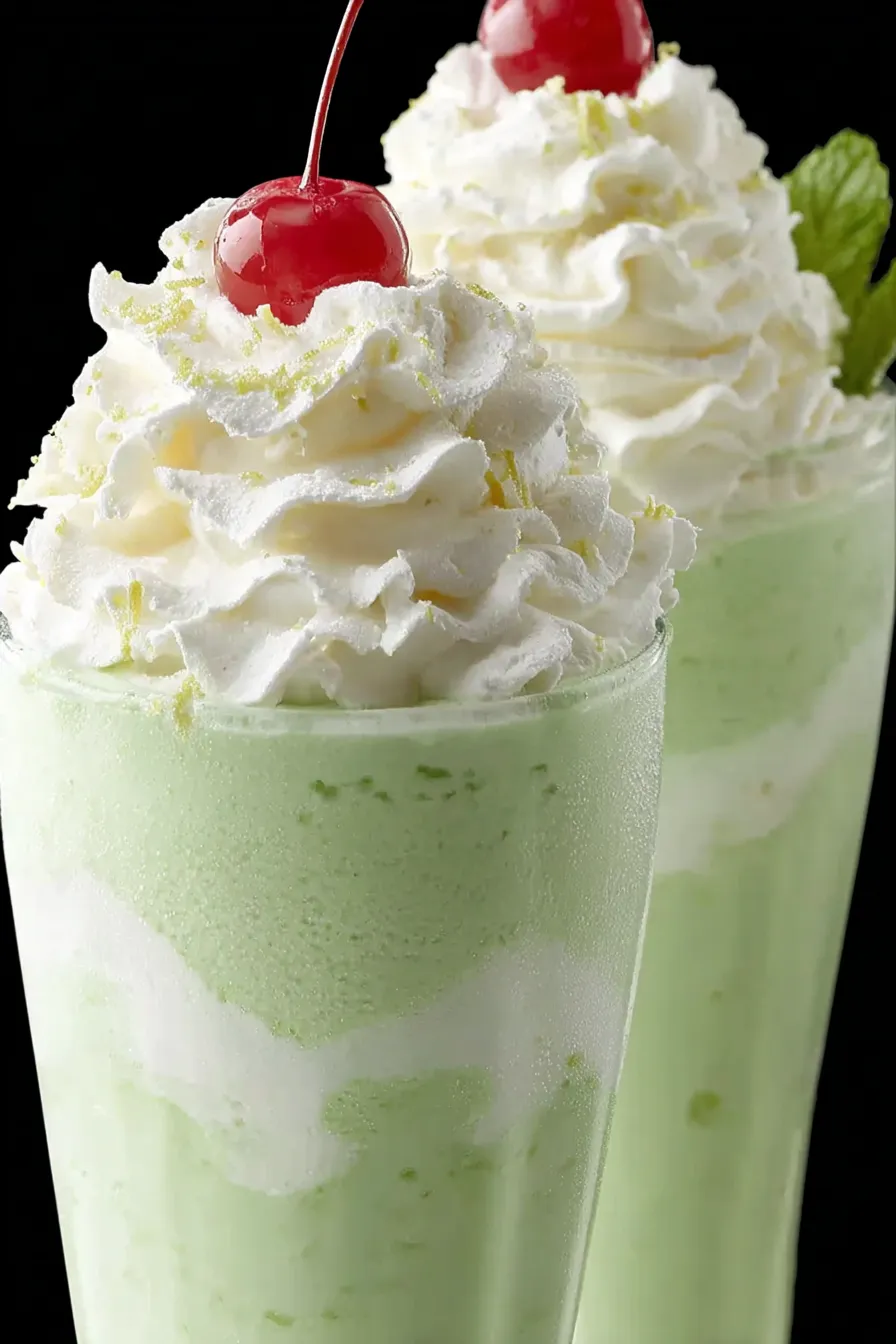 Close-up of whipped cream and cherry topping