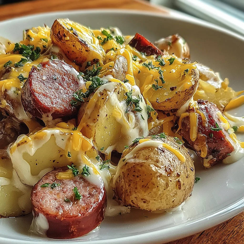 Cheesy Ranch Potatoes with Smoked Sausage