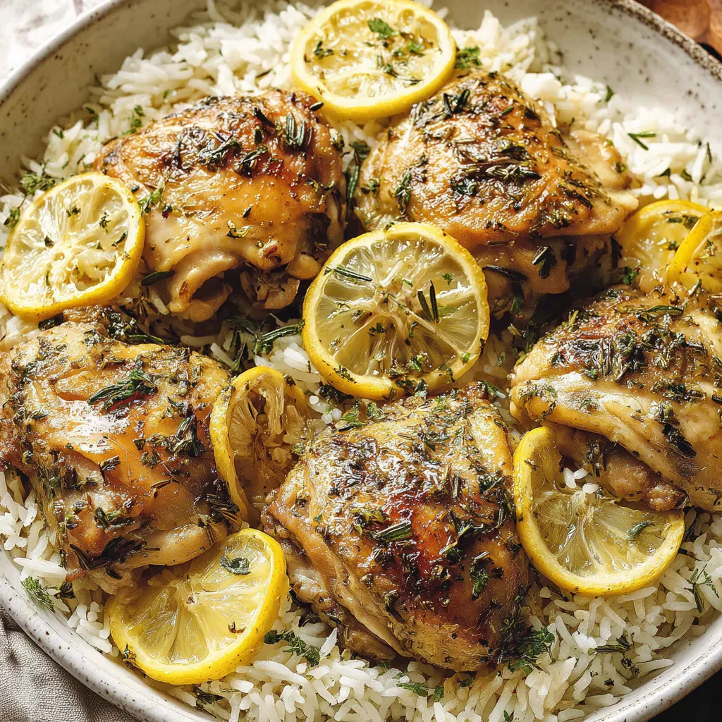 Slow Cooker Lemon Herb Chicken and Rice