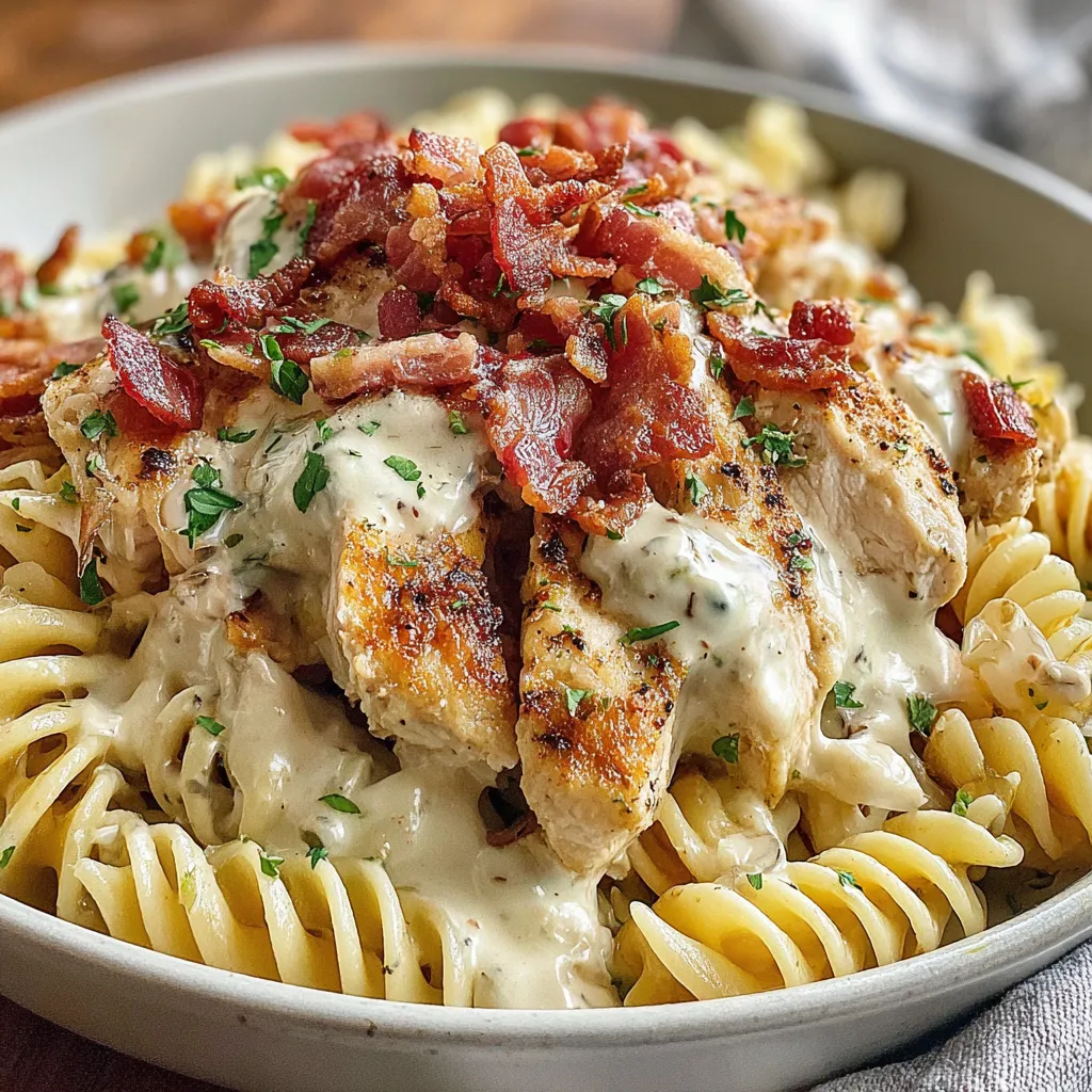 Creamy Chicken Bacon Ranch Pasta