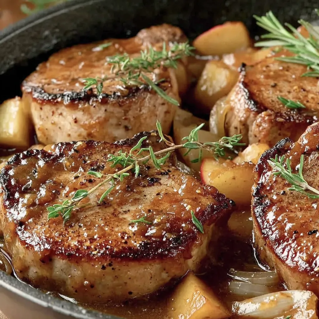 Juicy Apple Butter Pork Chops