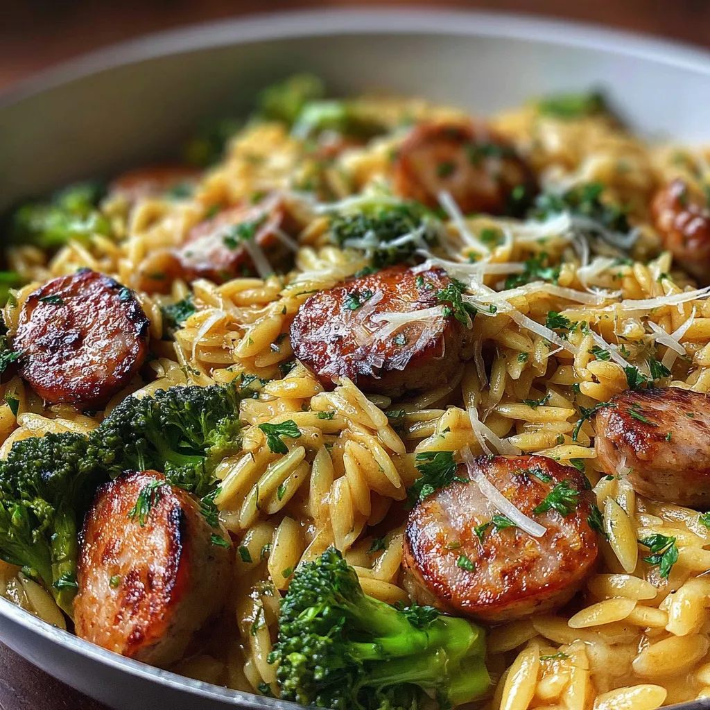 Chicken Sausage and Broccoli Orzo