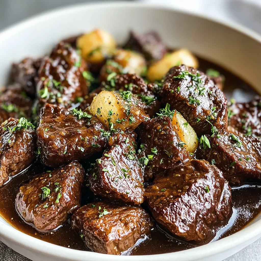 Slow Cooker Garlic Butter Beef Bites