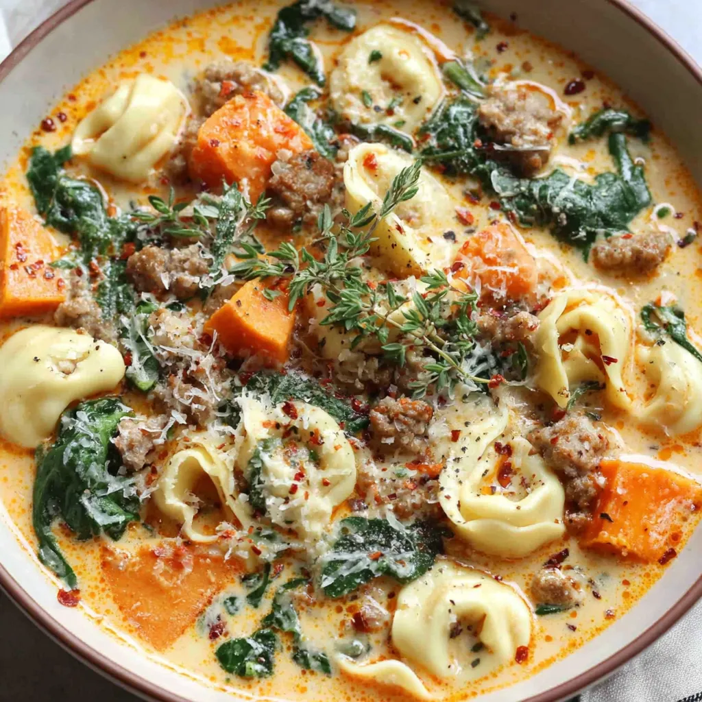 Creamy Sausage Tortellini Soup