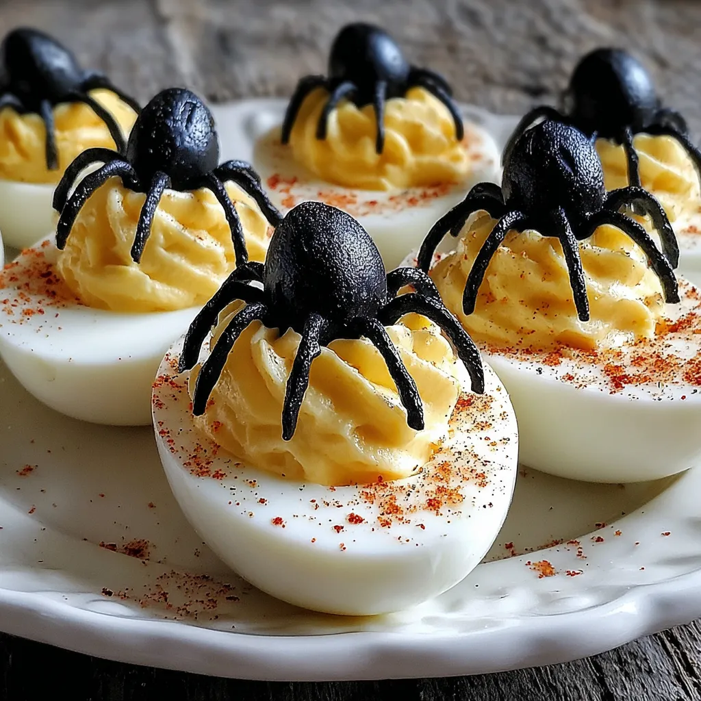 Spooky Spider Deviled Eggs