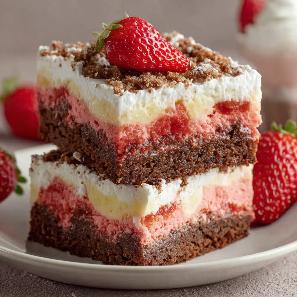 Strawberry Crunch Brownie Bars