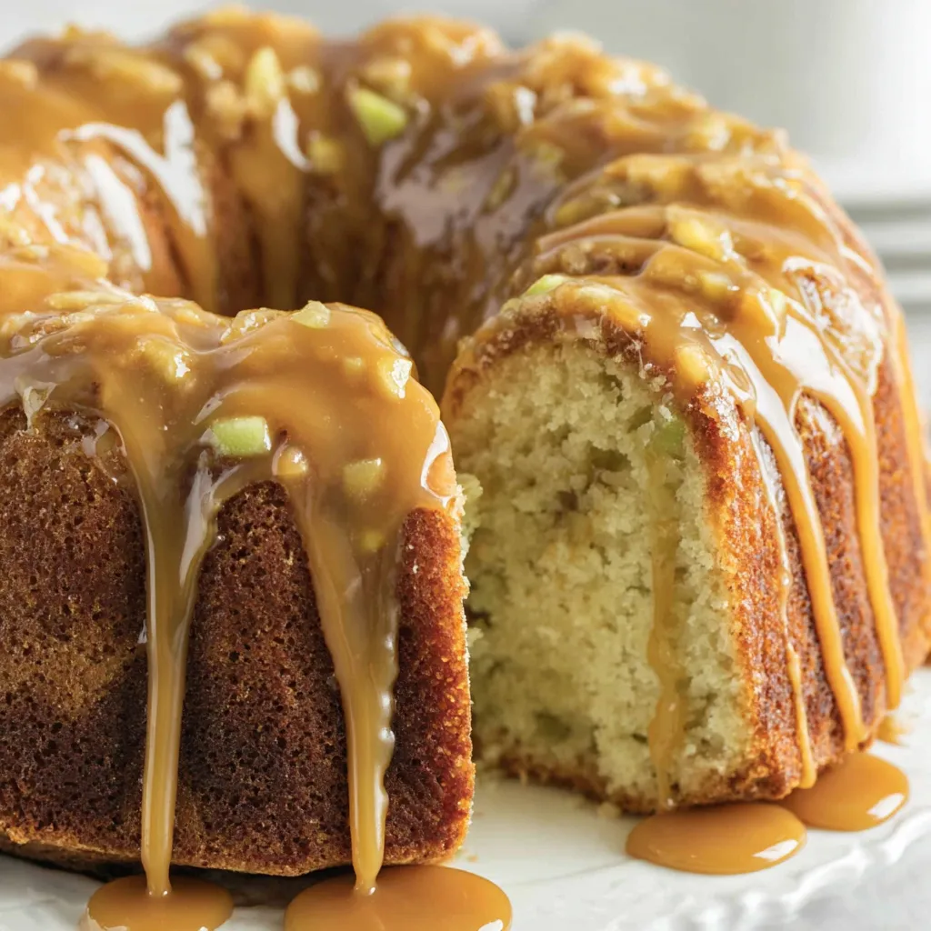 Apple Bundt Cake with Caramel Sauce