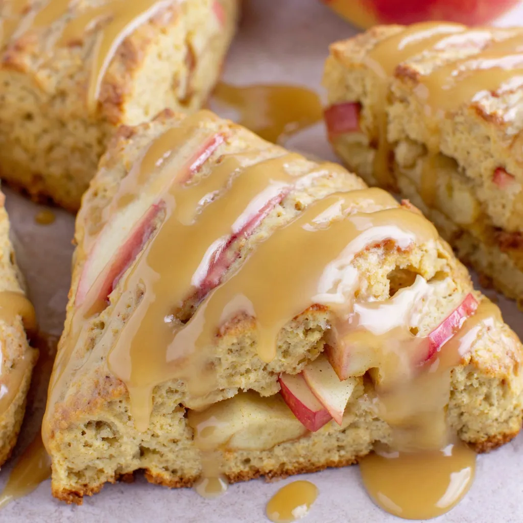 Moist Apple Scones with Maple Glaze