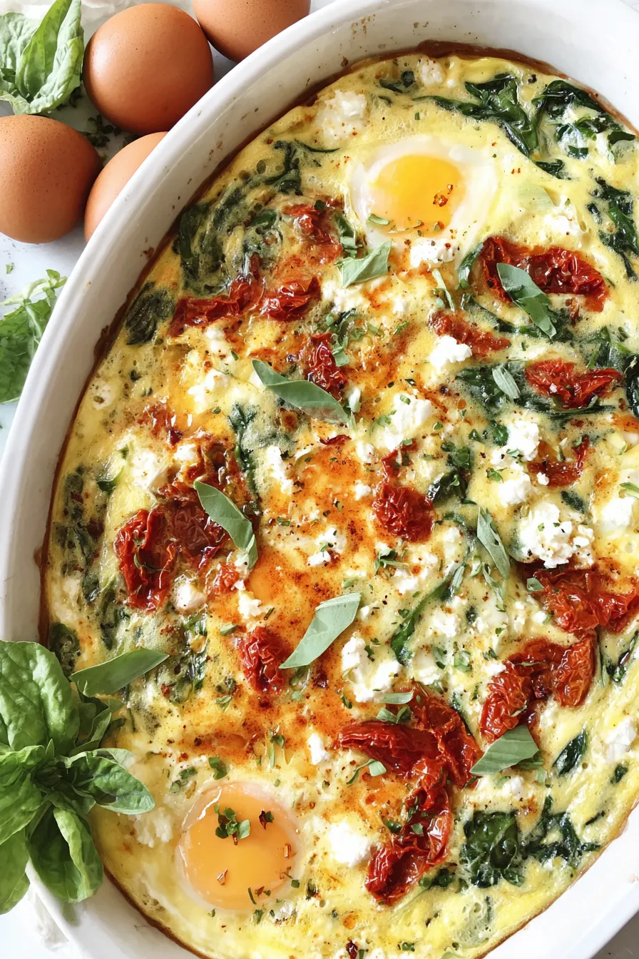 Close-up of slice with basil garnish