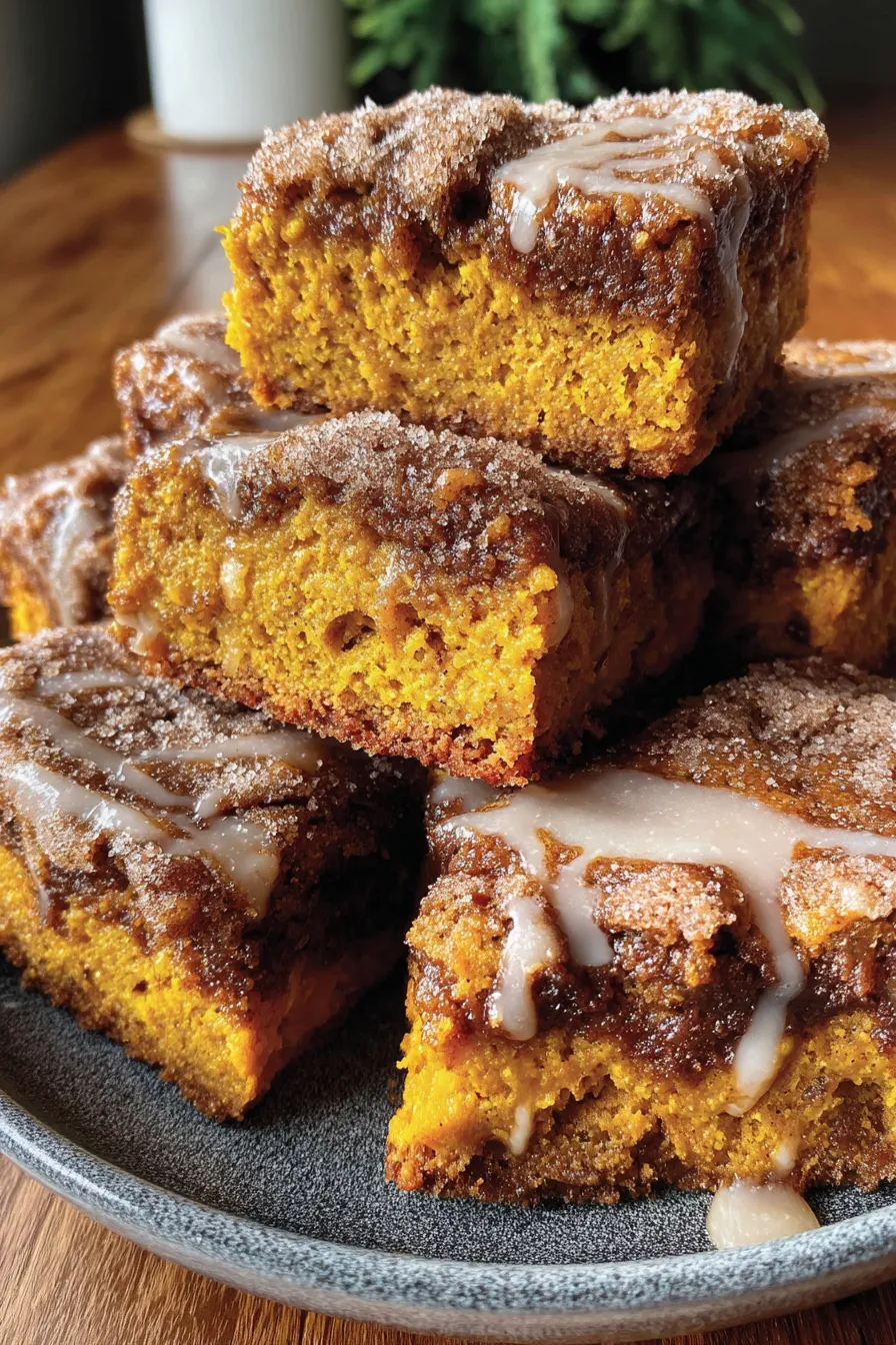 Sliced sourdough pumpkin coffee cake with streusel