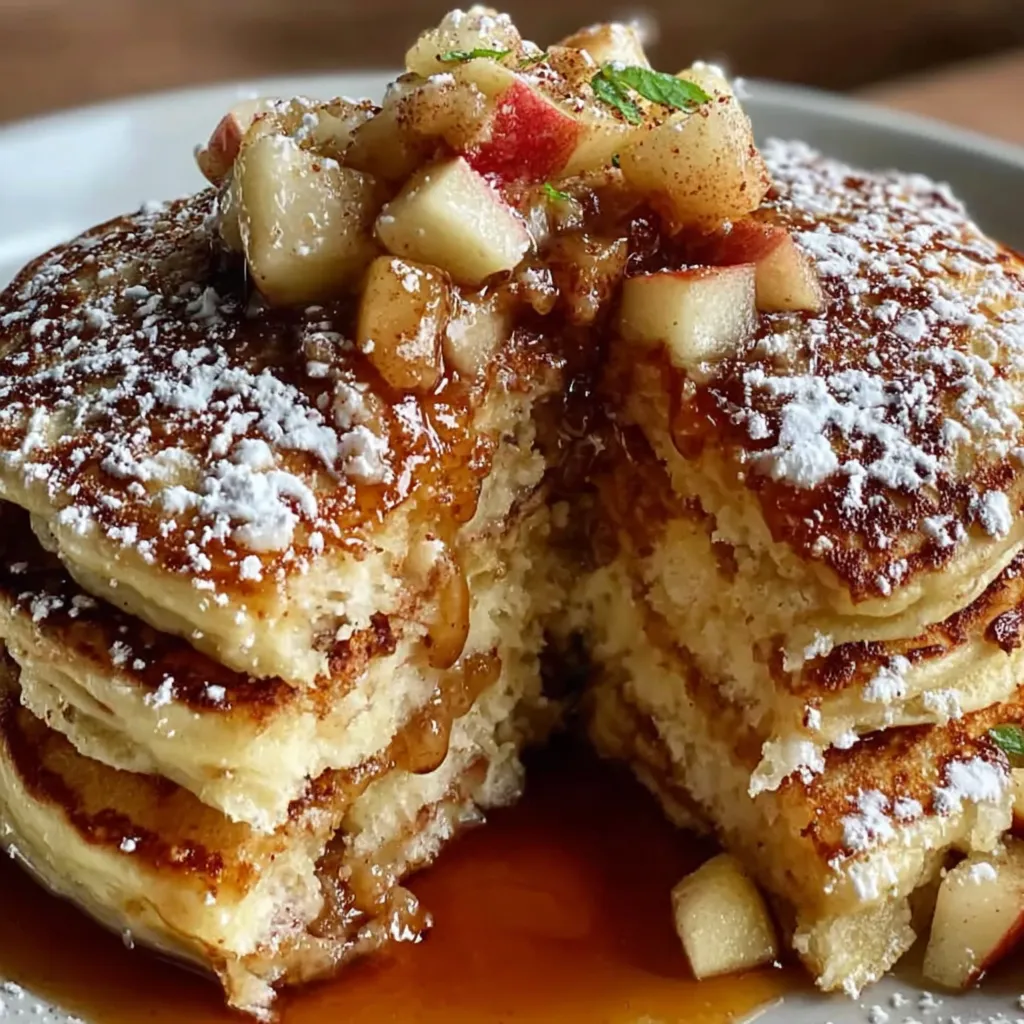 Apple Pie Pancakes with Vanilla Maple Syrup