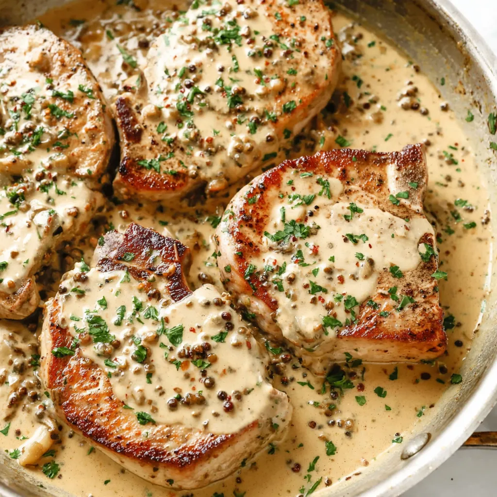 Peppercorn Sauce Pork Chops