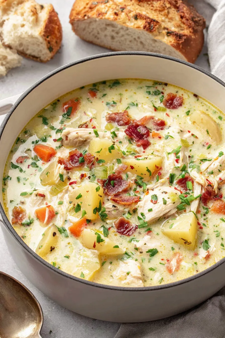 Searing chicken for the soup in a skillet
