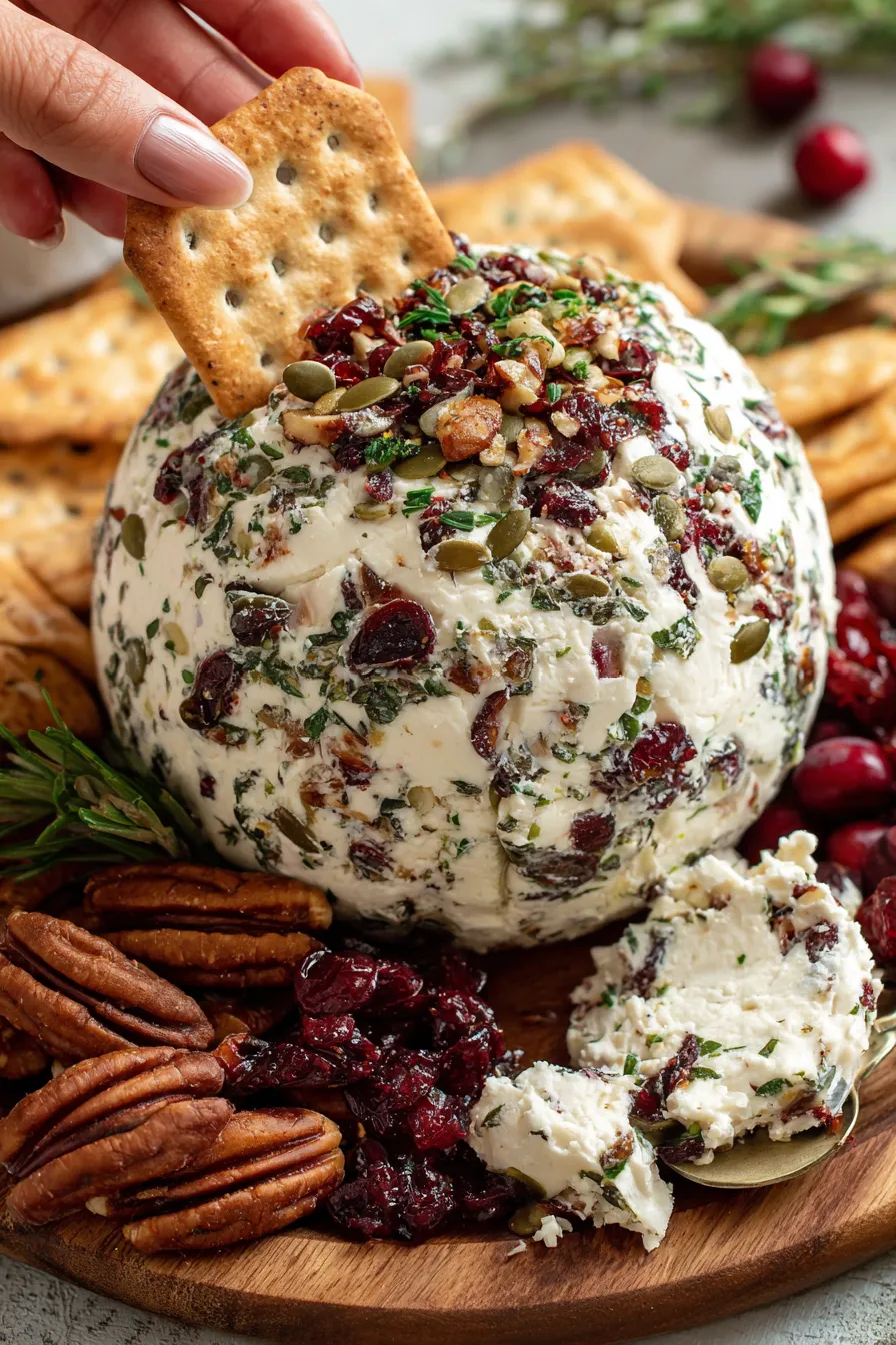 Close-up of chopped pecans and cranberries for coating