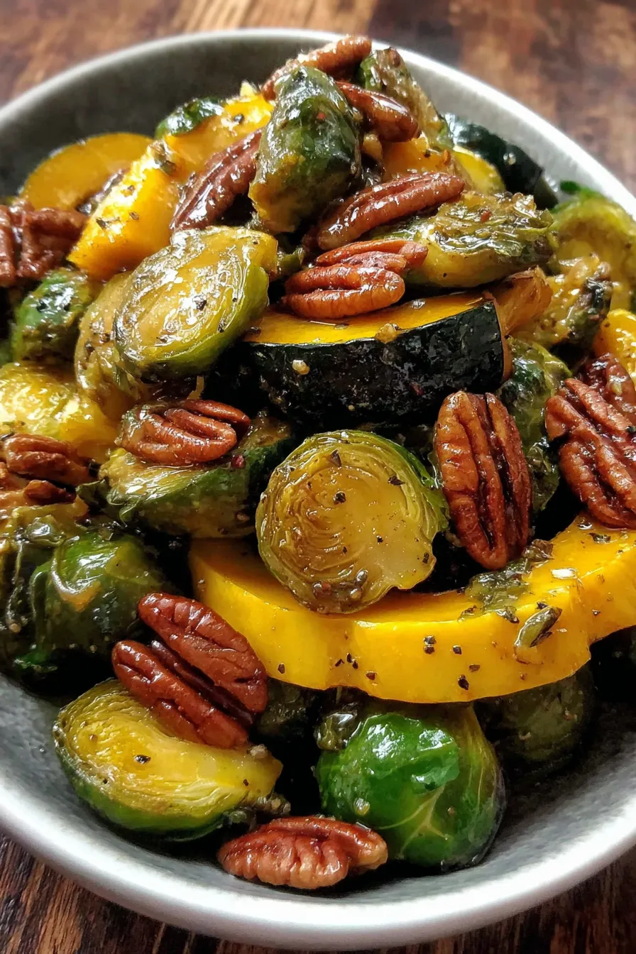 Maple glazed pecans in skillet