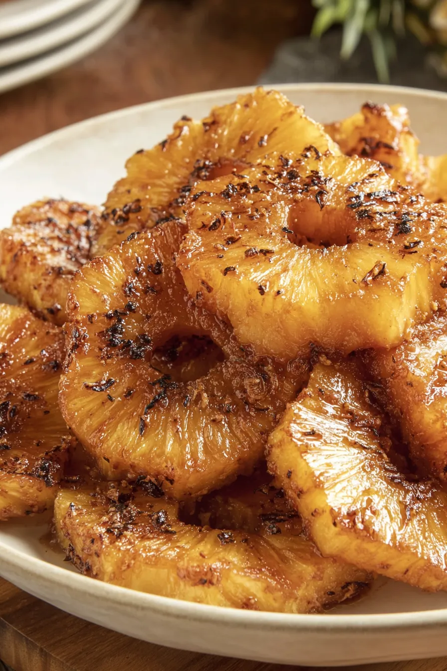Caramelized pineapple slices in air fryer